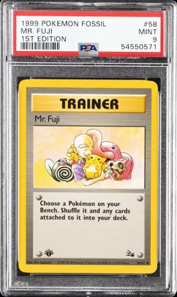 1999 POKEMON FOSSIL 1ST EDITION #58 MR. FUJI PSA 9 - Image 1