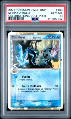 2021 POKEMON SWSH BLACK STAR PROMO #136 MIMIKYU-HOLO PSA 10 - Image 1