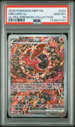 2025 POKEMON MEP EN-ME BLACK STAR PROMO #024 ORICORIO EX PSA 10 - Image 1