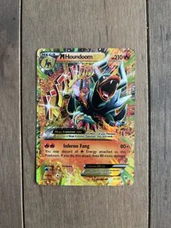 Pokemon TCG Mega Houndoom EX Holo Card 22/162 Breakthrough - Image 1