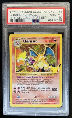 2021 Pokemon SWSH Celebrations Charizard Classic Collection #4/102 PSA 10 - Image 1