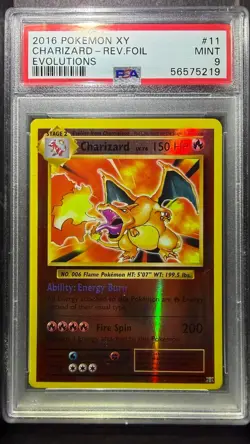 Charizard Reverse Holo 11/108 Evolutions Pokemon PSA 9 - Image 1