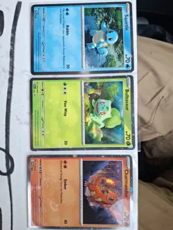 Pokemon 151 Promo Bulbasaur Charmander Squirtle SVP 046 047 048 Kanto Cosmo Holo - Image 1