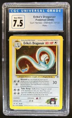 2000 Pokemon Gym Heroes Erika's Dragonair Holo #4/132 CGC 7.5 - Image 1