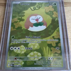 Pokemon TCG Rowlet POR 090/088 Full Art Holo Rare Grass Basic - Image 1