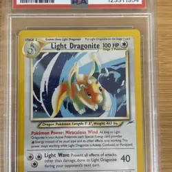 2002 Pokemon Neo Destiny Light Dragonite Holo #14/105 PSA 5 - Image 2
