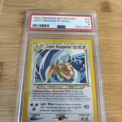 2002 Pokemon Neo Destiny Light Dragonite Holo #14/105 PSA 5 - Image 3