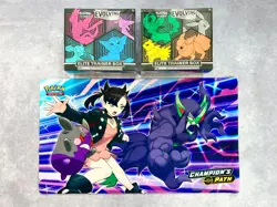 Pokemon Evolving Skies ETB Lot of 2 Both Art Versions Sealed + Marnie Playmat - Image 3