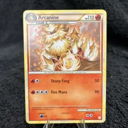 Pokemon TCG Arcanine 1/123 HGSS HeartGold & SoulSilver Holo Rare LP - Image 1