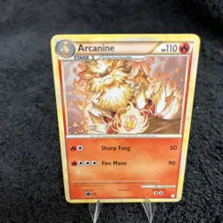 Pokemon TCG Arcanine 1/123 HGSS HeartGold & SoulSilver Holo Rare LP - Image 2