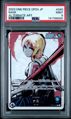2023 ONE PIECE JAPANESE OP03-PILLARS OF STRENGTH ALTERNATE ART #040 NAMI PSA 9 - Image 1