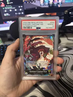 One Piece Card Game TCG Eustass"Captain"Kid OP10-099 Alt Art Leader PSA 10 - Image 1