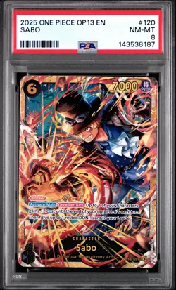 2025 ONE PIECE OP13-CARRYING ON HIS WILL #120 SABO PSA 8 - Image 1