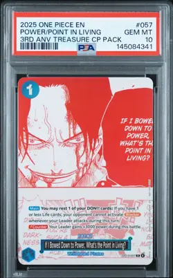 One Piece 3rd Anniv. Treasure Campaign Power, Point Living OP13-057 PSA 10 - Image 1
