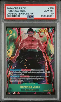 2024 One Piece Op06 Wings Of The Captain Roronoa Zoro #118 OP06-118 PSA 10 - Image 1