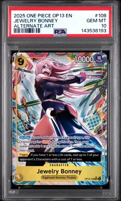 2025 ONE PIECE OP13-CARRYING ON HIS WILL ALTERNATE ART JEWELRY BONNEY PSA 10 - Image 1