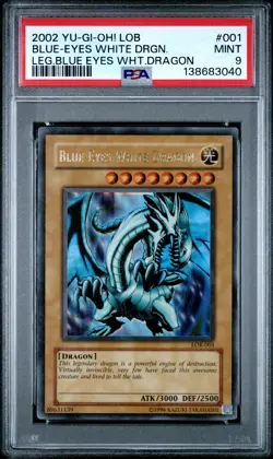 2002 YU-GI-OH! LOB-LEGEND OF BLUE EYES WHITE DRAGON BLUE-EYES WHITE DRAGON PSA 9 - Image 1