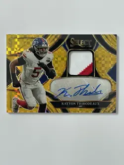 2025 Panini Select Kayvon Thibodeaux SME-KTX Gold Prizm Auto Patch /10 NY Giants - Image 1