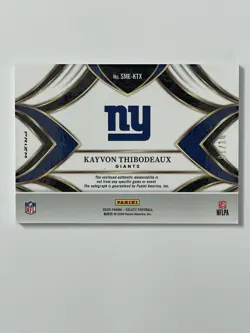 2025 Panini Select Kayvon Thibodeaux SME-KTX Gold Prizm Auto Patch /10 NY Giants - Image 2
