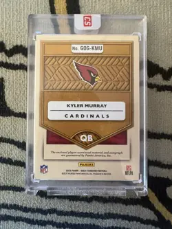 Panini Gold Standard Kyler Murray Cardinals Good As Gold Auto Patch /10 - Image 2