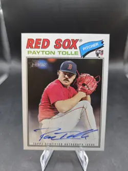 2026 Topps Heritage Payton Tolle RC On Card Auto Real One RED SOX - Image 1