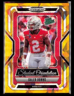 2025 Panini Prizm Draft Picks #1 Caleb Downs Student Orientation Gold Ice - Image 1