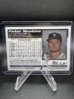 2024 Archives Parker Meadows RC “95 Fan Favorites” Blue On Card Auto /25 Detroit - Image 2
