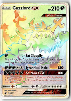 Pokemon Card Guzzlord GX (Secret) LP SM - Crimson Invasion Secret Rare 116/111 - Image 1