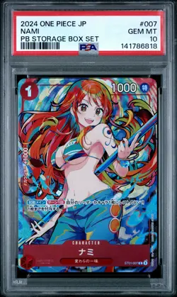 2024 ONE PIECE JAPANESE PREMIUM BOOSTER STORAGE BOX SET #007 NAMI PSA 10 - Image 1