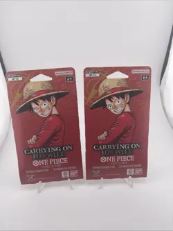 2x ENGLISH One Piece Carrying On His Will Sleeved Booster Pack - OP-13 Lot of 2 - Image 1