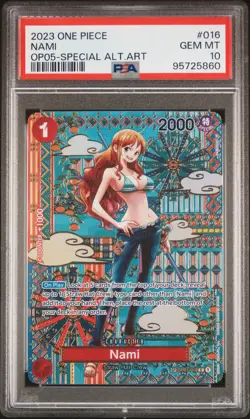 2023 ONE PIECE OP05-AWAKENING OF THE NEW ERA SPECIAL ALTERNATE ART NAMI PSA 10 - Image 1