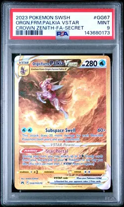 2023 SECRET #GG67 FULL ART/ORIGIN FORME PALKIA VSTAR PSA 9 - Image 1