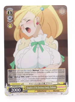 Weiss Schwarz Konosuba Darkness KS/W75-E017 U English Anime Trading Card - Image 1