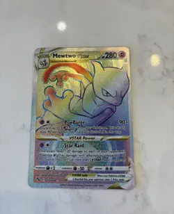 Mewtwo VSTAR 079/078 Rainbow Secret Rare Pokemon GO Holo PSA 10 Potential NM - Image 1