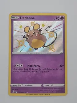 Pokemon TCG Dedenne SV051/SV122 Shiny Vault Shining Fates Holo Rare NM TCG Card - Image 1