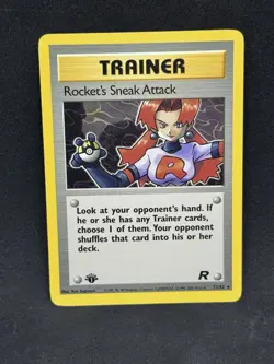 Rocket’s Sneak Attack 1st Edition 72/82 Team Rocket Pokemon Trainer Card WOTC LP - Image 1