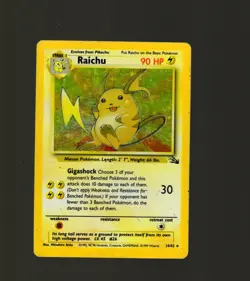 Pokemon Raichu Base Set Holo Rare 14/102 1999 80 HP English Card Vintage HP - Image 1