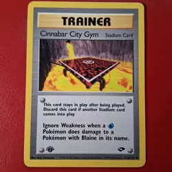 Cinnabar City Gym 113/132 Gym Challenge Regular First Edition Pokemon Card - Image 1