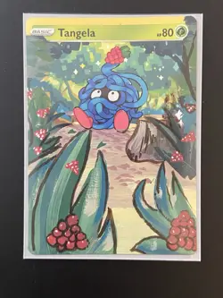 Tangela Full Art Painted ACEO Acrylic Custom Art Card 1/1 - Image 4