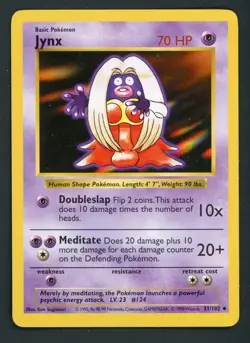 Pokemon Card Jynx 031/102 Base Set (Shadowless) Regular NM - Image 1