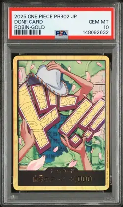 2025 ONE PIECE JAPANESE PRB02-PREMIUM BOOSTER DON!! CARD ROBIN-GOLD BANDAI PSA10 - Image 1