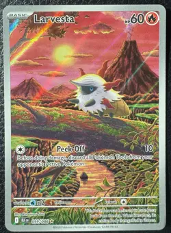 Pokemon Larvesta 099/086 Sv: Black Bolt Illustration Rare Holo Card - Image 1