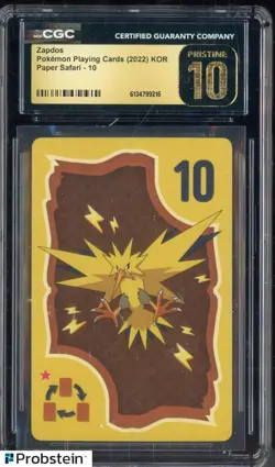 2022 Pokemon Korean Playing Cards Paper Safari Zapdos CGC 10 PRISTINE - Image 1