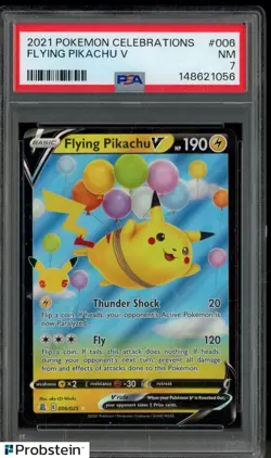 2021 Pokemon Celebrations #006 Flying Pikachu V PSA 7 NM - Image 1