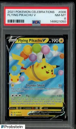 2021 Pokemon Celebrations #006 Flying Pikachu V PSA 8 NM-MT - Image 1
