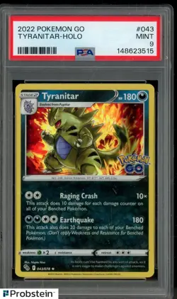 #1 2022 Pokemon Go #043 Tyranitar Holo PSA 9 MINT - Image 1
