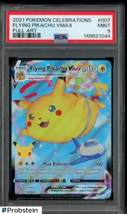 #3 2021 Pokemon Celebrations Full Art #007 Flying Pikachu VMax PSA 9 MINT - Image 1