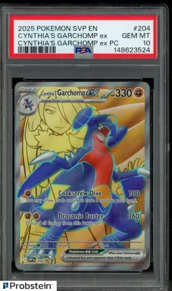2025 Pokemon SVP En Cynthia's Garchomp ex PC #204 Cynthia's Garchomp ex PSA 10 - Image 1