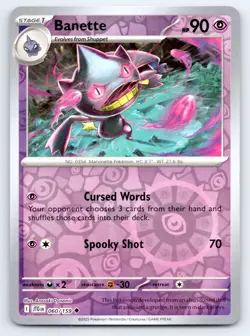 Pokemon Banette SV09: Journey Together JTG Reverse Holo 060/159 NM - Image 1