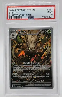 2024 POKEMON TEF EN-TEMPORAL FORCES ILLUSTRATION RARE #163 SHIFTRY PSA 9 - Image 3